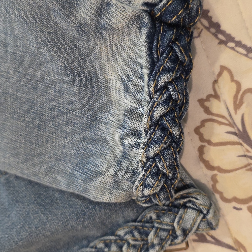 Curve Appeal Braided Denim Jacket, Light Wash - Picture 4 of 7